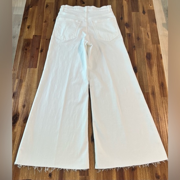 Madewell Flared Wide-Leg Crop Jeans Women's Size 29 in Pure White raw hem NEW - Picture 7 of 15